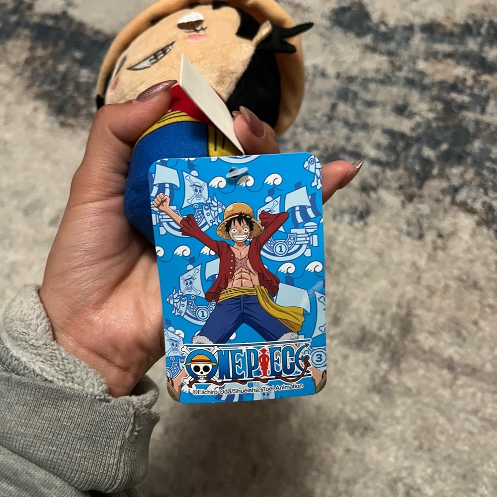 Onepiece Plush Toy with Red and Blue Details